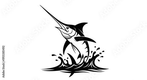 Sailfish jumping out of water.