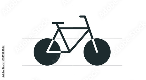 Simple bicycle line art drawing.