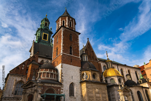 Wawel Cathedral with golden Sigismund Chapel, Kraków Poland