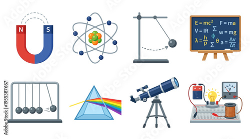 A vector illustration of a science classroom with educational tools and equipment for experiments and learning.