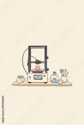 Resin 3D Printer Miniature Printing Scene