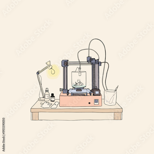 Resin 3D Printer Miniature Printing Scene
