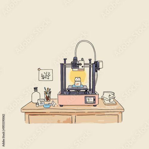 Resin 3D Printer Miniature Printing Scene