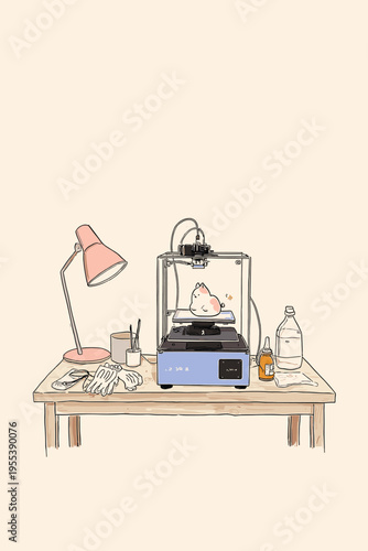 Resin 3D Printer Miniature Printing Scene