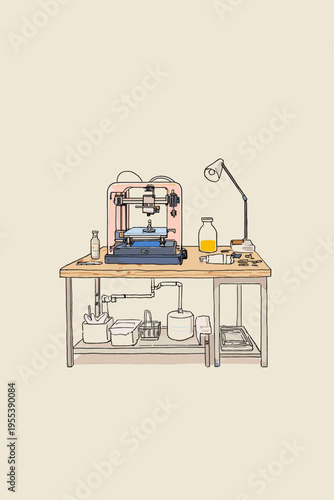 Resin 3D Printer Miniature Printing Scene