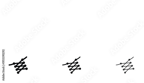 Shoe lace icon in line art style on white background for graphic and web design.