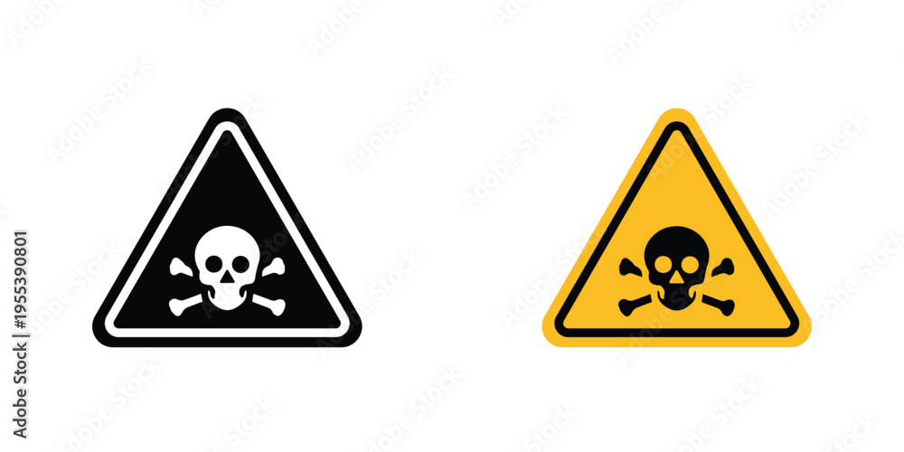 Obraz premium Toxic signs in line art style on white background for graphic and web design.