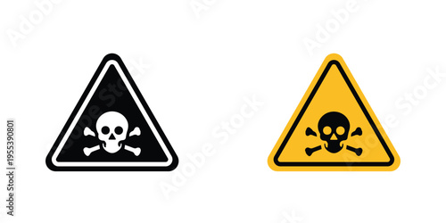 Toxic signs in line art style on white background for graphic and web design.