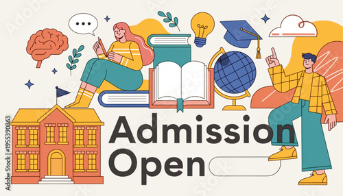 admission open fontdesign vector 