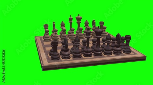 Chessboard Strategy: An immersive perspective of a chessboard with chess pieces, highlighting the tactical depth and strategic intrigue of the game.