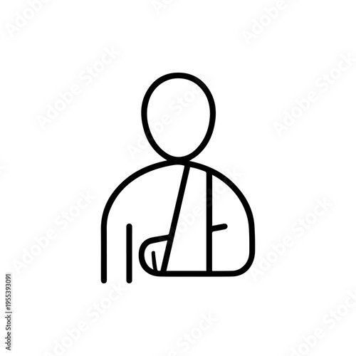 man with a broken arm line icon, outline vector image
Vector line icon on a white background
Health, anatomy