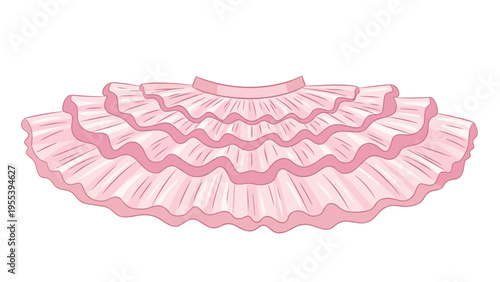 Delicate pink tiered tutu skirt with ruffled layers is shown as a standalone fashion item for dance or costume illustration.