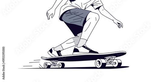 Skater Riding Skateboard with Motion Blur