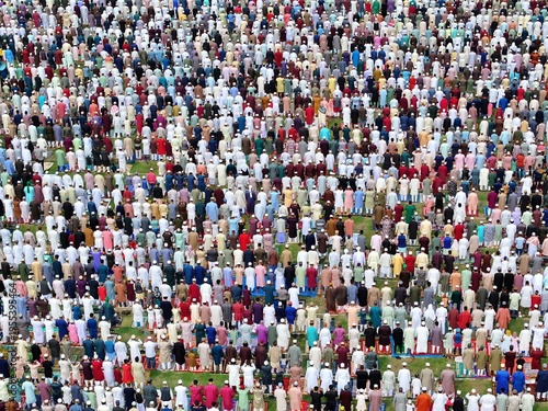 Mass Eid Prayer Forms Striking Patterns at Dinajpurâ€™s Largest Eidgah, Bangladesh