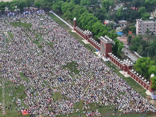 Mass Eid Prayer Forms Striking Patterns at Dinajpurâ€™s Largest Eidgah, Bangladesh