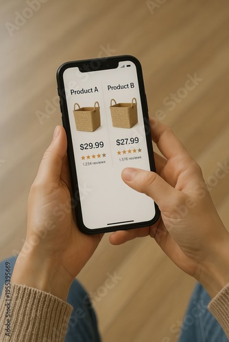Comparing Products on Smartphone Shopping App