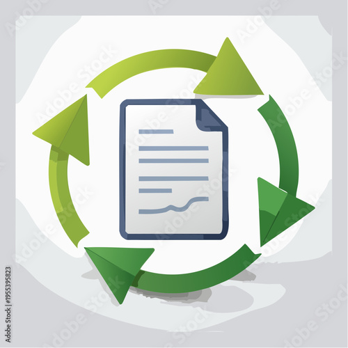 書類の更新やリサイクルを意味するシンプルな循環矢印アイコン