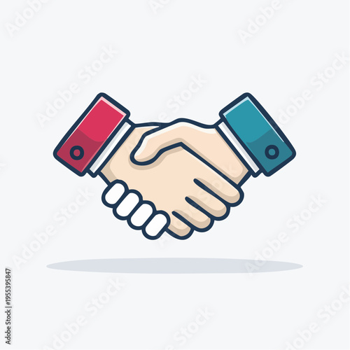 契約や合意を表すシンプルな握手のアイコン