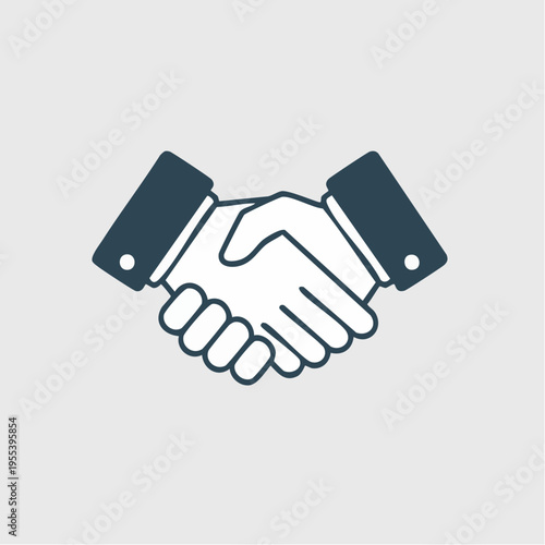 契約や合意を表すシンプルな握手のアイコン