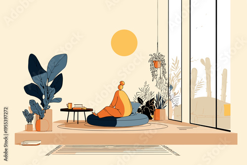 Cozy Midcentury Sunken Conversation Pit Scene