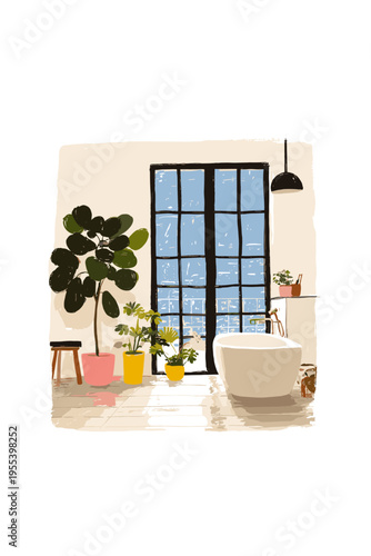 Elegant Bathroom with Glass Block Wall