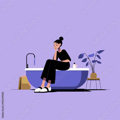 Floating Smart Mirror in Modern Bathroom