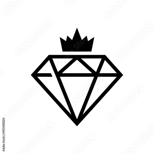 Diamond Crown Icon - Luxury, Royalty, Gemstone, Prestige, Success, Wealth