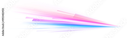 Futuristic neon laser lines sweep through city highway, violet, blue road traffic. Purple motion wave carries speed, trail energy, glow swirling tail on white background. Vector illustration png.