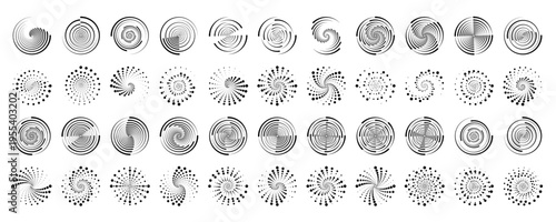 Abstract geometric pattern with halftone dots, round shapes forming a dynamic design. Perfect for modern backgrounds and textures. Vector illustration. 