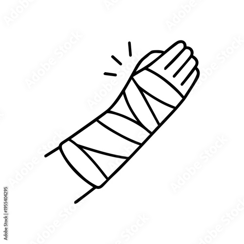 plaster cast on the arm line icon, outline vector image
Vector line icon on a white background
Health, anatomy