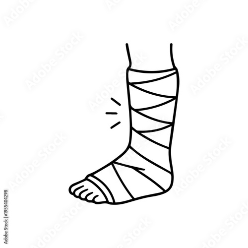 plaster cast on the leg line icon, outline vector image
Vector line icon on a white background
Health, anatomy