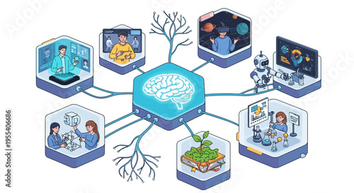 Artificial Intelligence Network Hub with Diverse Human Activities and Innovation