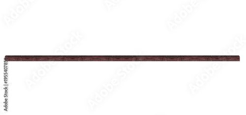 Strip from oak wood. Dark retro wooden, medium size - horizontal. On isolated transparent background.