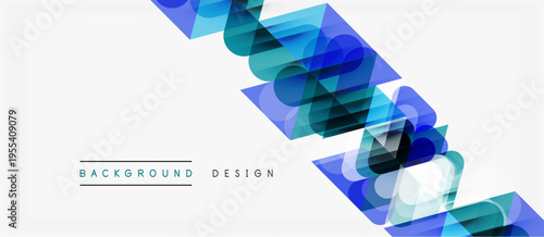 Abstract geometric pattern. Blue shades overlap, creating dynamic visual texture. Minimalist design suitable for backgrounds, presentations.