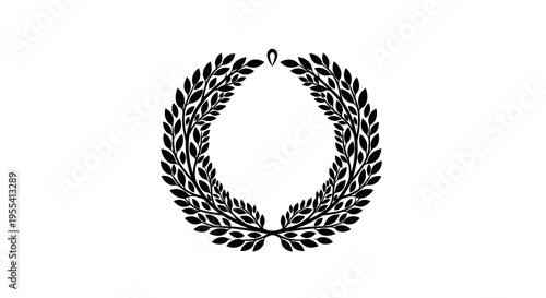A black laurel wreath symbolizing honor and achievement in ancient greek culture