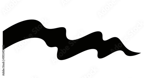 A black wavy line on a white background creates a simple yet dynamic visual effect.
