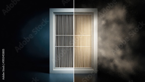 Air filter comparison - Clean vs. dirty, showcasing filtration efficiency.