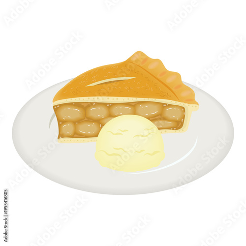 アップルパイアイスクリーム添え