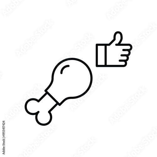 Chicken drumstick and like. Fresh farm-grown produce. Customer satisfaction and shelf-life. Pixel perfect, editable stroke vector icon