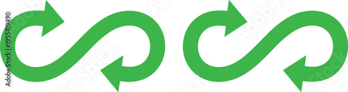 Infinity Arrow Icon Set with Continuous Loop Direction Symbols for Process Flow Concepts, Recycling Ideas, Workflow Systems, and Minimal Graphic Design