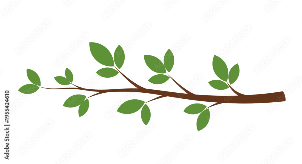 Fototapeta premium Green Leaves on Branch.