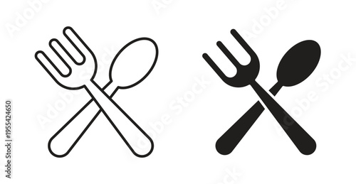 Spoon and Fork icon. web vector design
