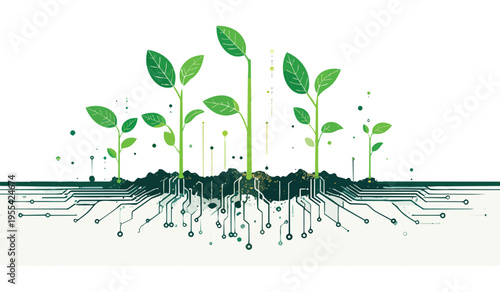 Seeds to Circuits — Agri-Tech Convergence Surreal Infographic