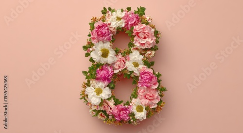 Floral Number Eight - A Symbol of International Womens Day.