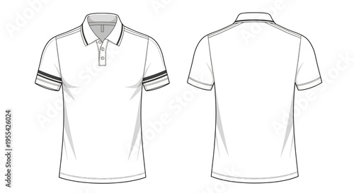 White Polo Shirt Illustration.
