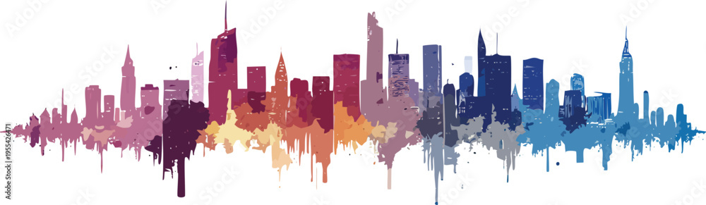 Obraz premium Soundscape City — Buildings as Music Waveforms (Editorial)