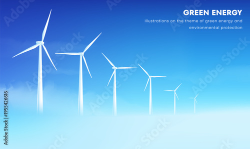 Blue Renewable Energy Technology Digital Innovation Background