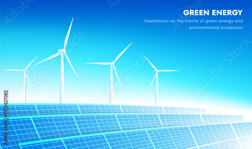 Blue Technology Clean Energy Renewable Power Digital Background