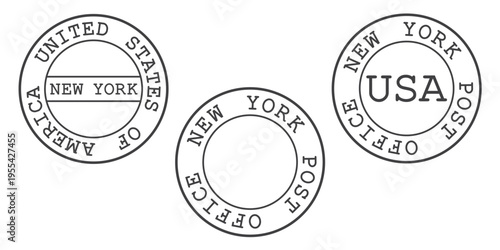 New York stamp. Seal of the United States. Postal stamp.