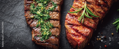 Grilled Steak with Herbs - A Delicious and Savory Culinary Delight.